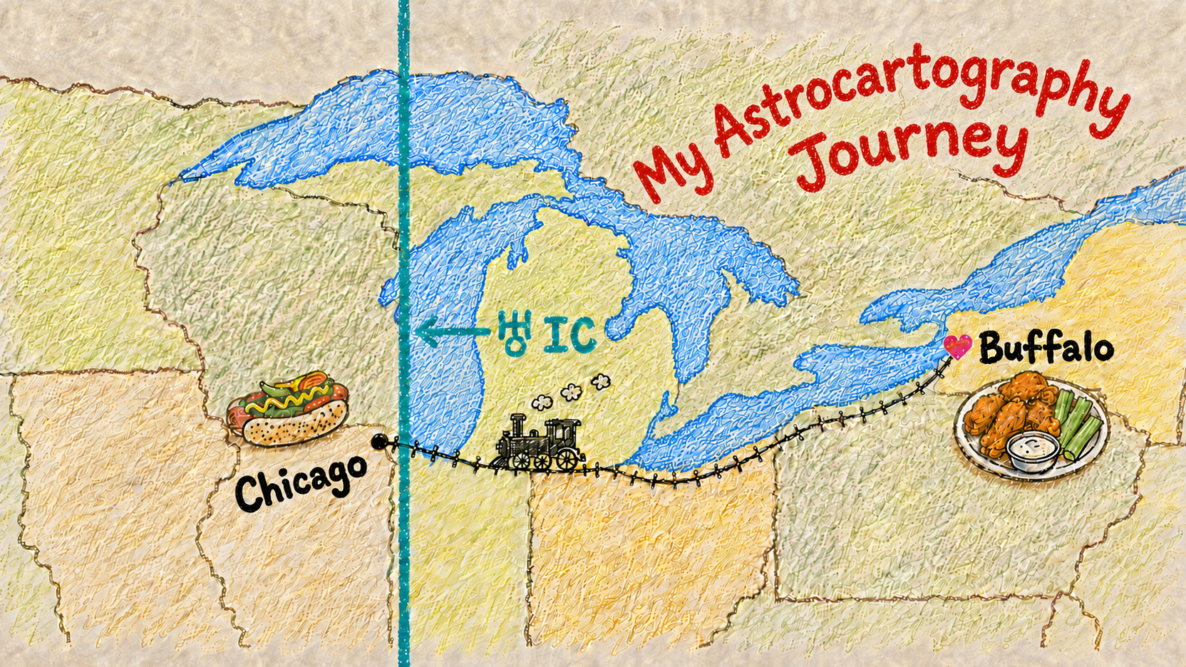 Astrocartography map showing planetary lines over Chicago for UAC 2026